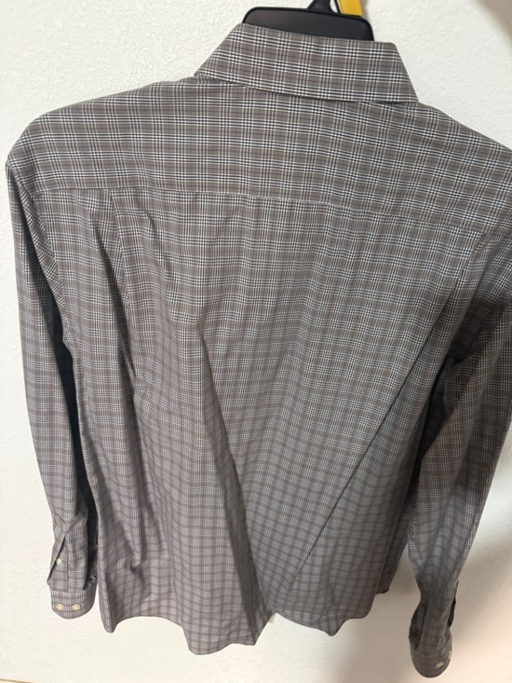 Joseph Abboud Brown and Gray Plaid Dress Shirt